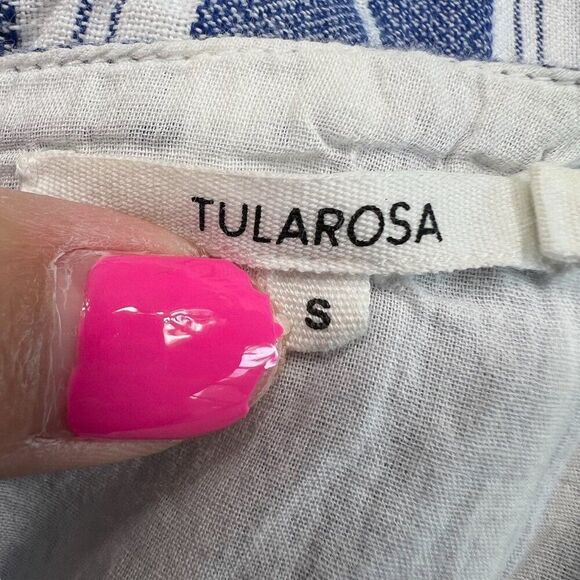 Tularosa Reese Striped V-Neck Button Back Striped Jumpsuit Blue White Size Small - Picture 8 of 10